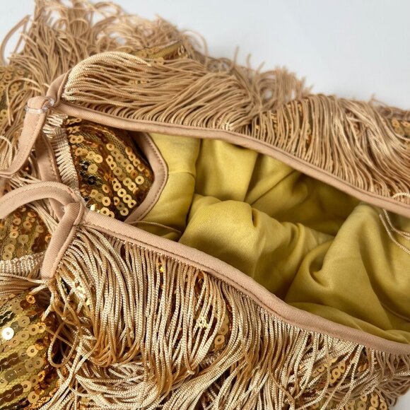 Women Sequins Fringe Dress Flapper Latin Dance Costume Size Medium - Picture 4 of 10